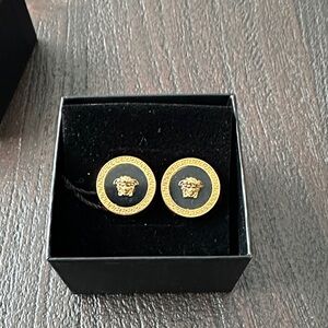 Versace Black and Gold Medusa Cufflinks